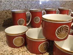 Fitz and Floyd Medaillon d’Or Set of 15 Coffee Cups and Mugs, 1979