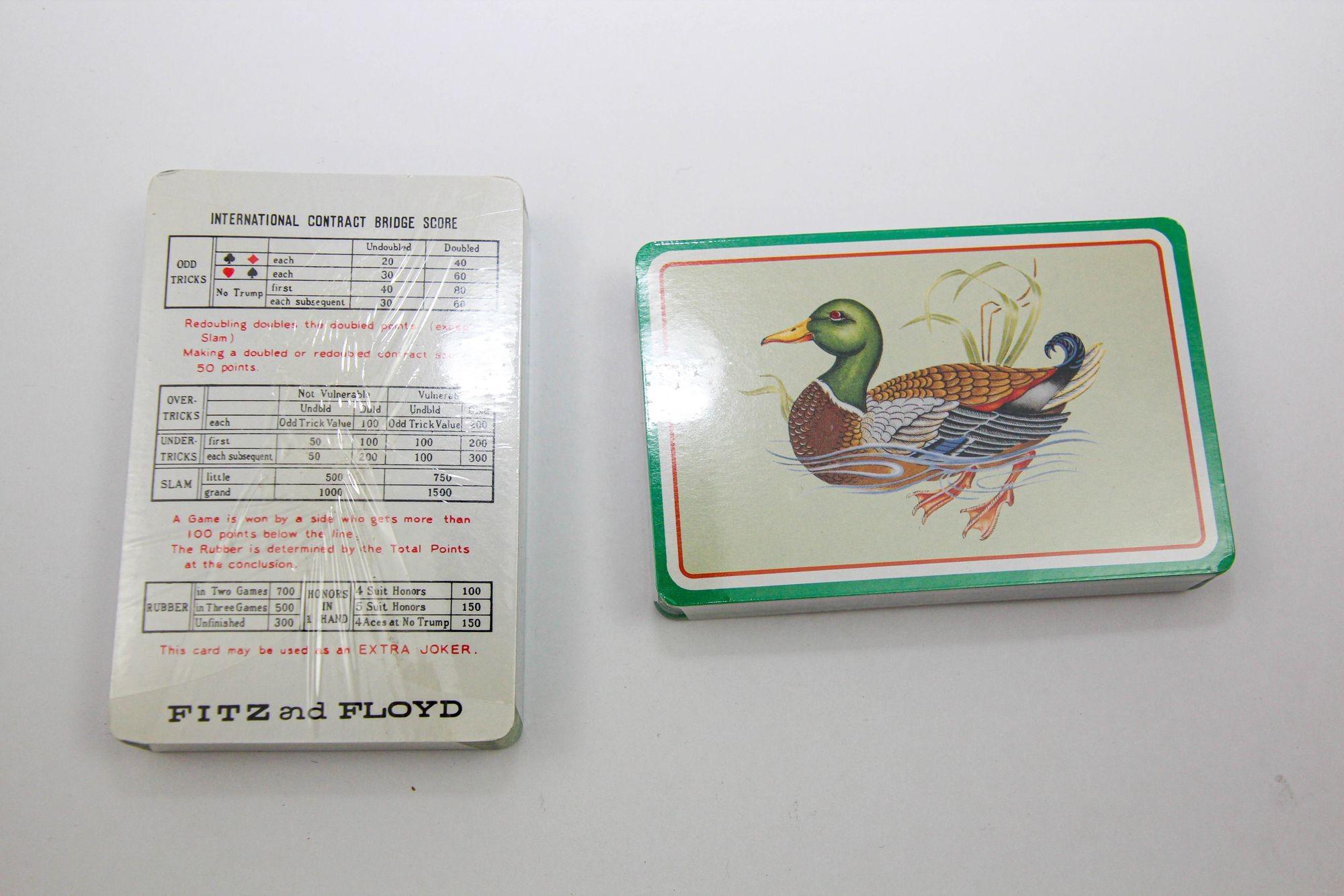 20th Century Fitz and Floyd Porcelain Box with Bridge Playing Cards 1980 Japan For Sale
