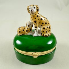 Boîte à bibelots en porcelaine Fitz and Floyd Spotted Dogs