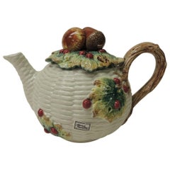 Fitz and Floyd White Bone China Harvest Teapot