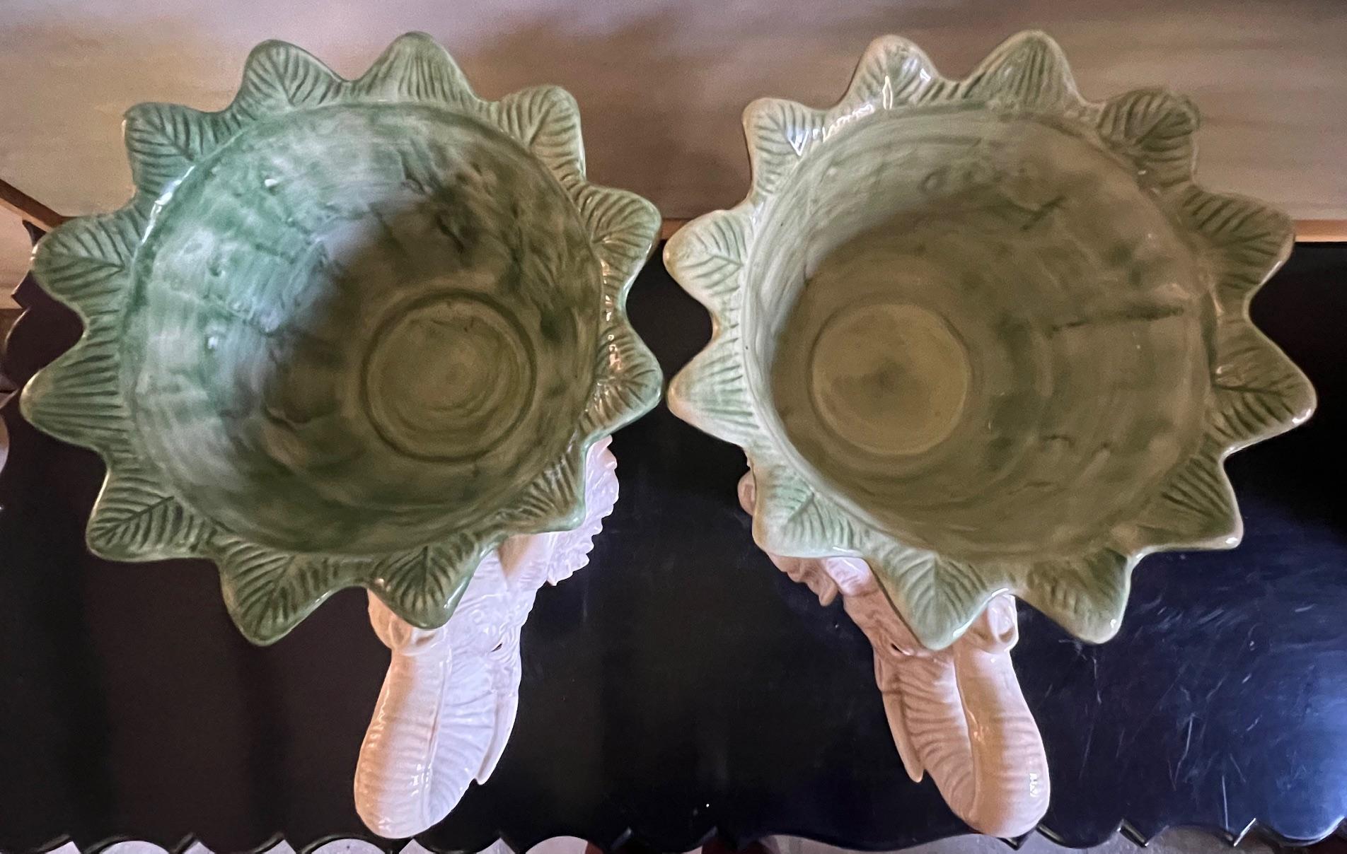 Fitz & Floyd Elephant Jardiniere Set of 2 , C. 2009 5