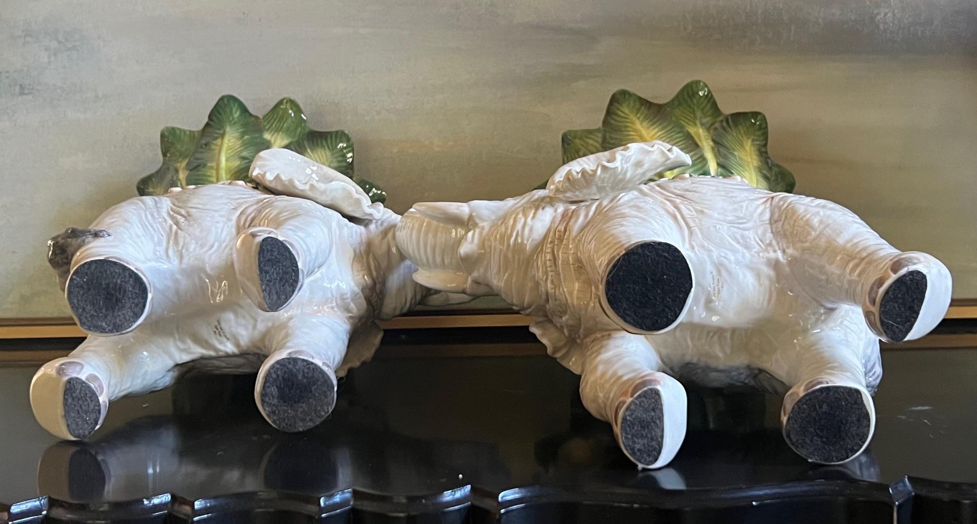 Fitz & Floyd Elephant Jardiniere Set of 2 , C. 2009 7