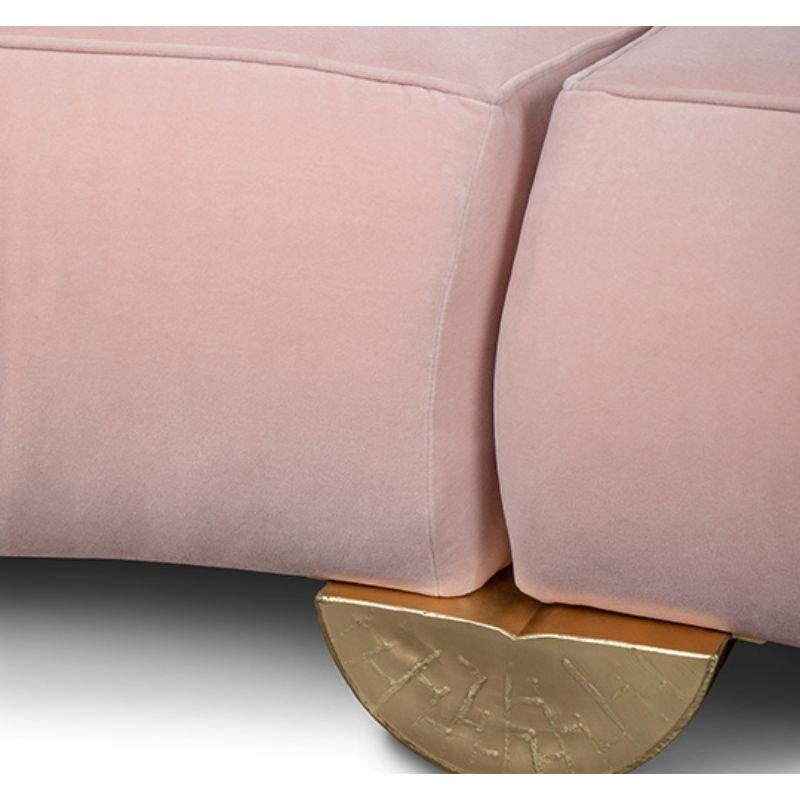 Fitzroy Sofa in Cotton Velvet and Polished Casted Brass by Brabbu In New Condition For Sale In New York, NY