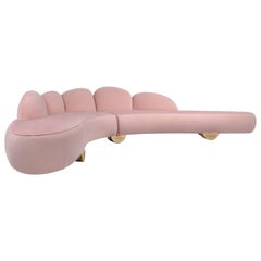 Fitzroy Sofa in Cotton Velvet and Polished Casted Brass by Brabbu