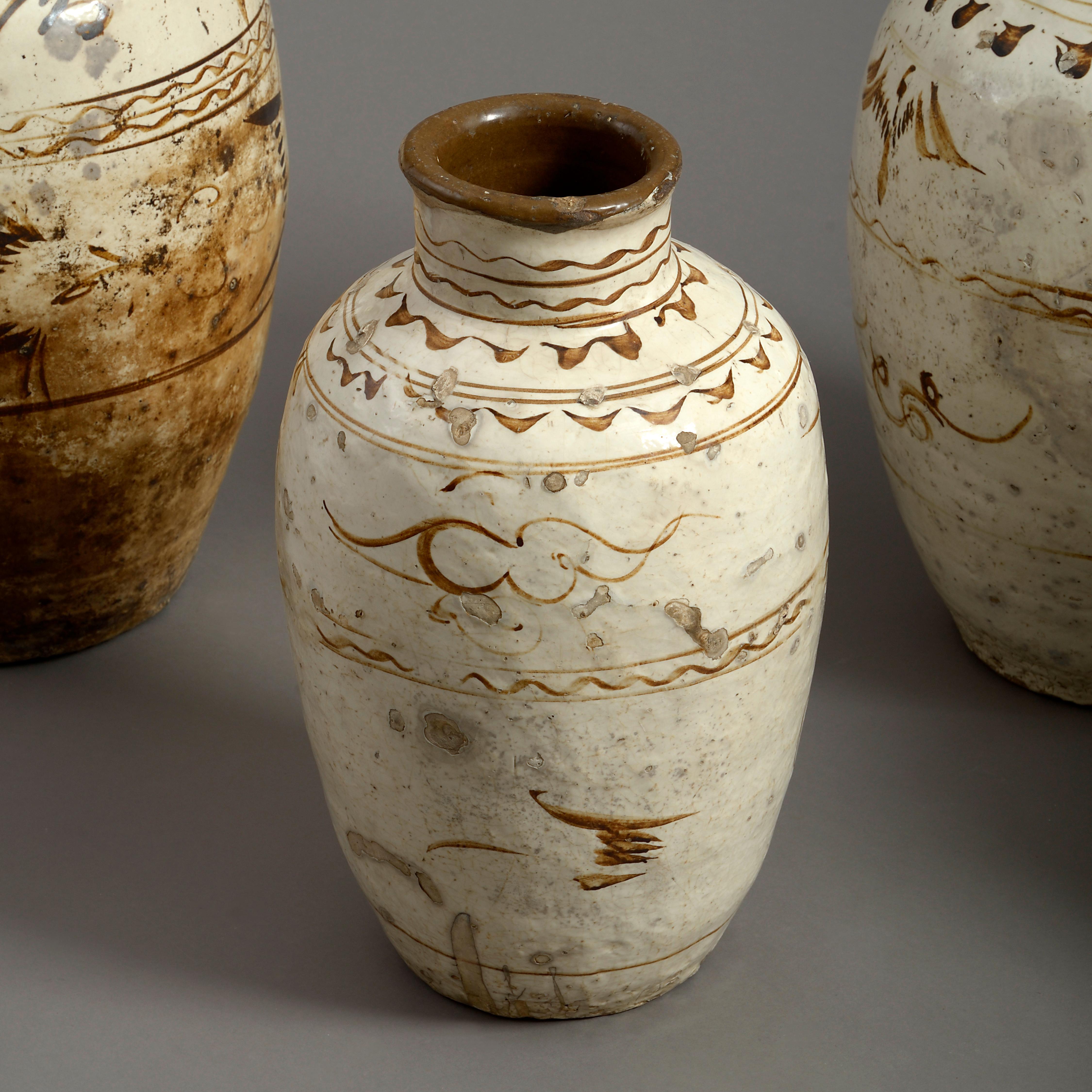 Chinese Five 16th Century Ming Period Cizhou Vases