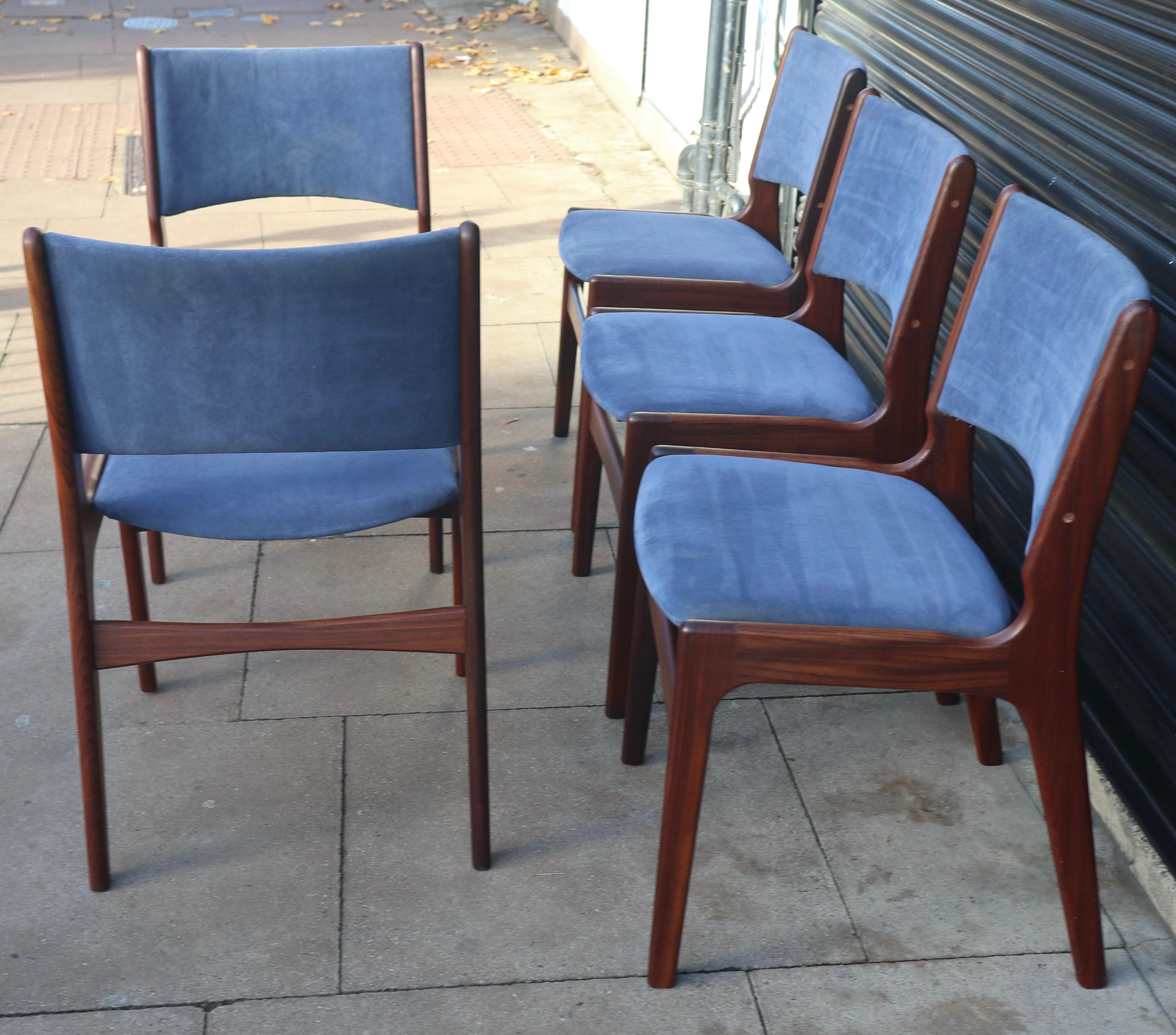 Mid-Century Modern Five 1960s Erik Buch 'Model 89' Teak Danish Dining Chairs  For Sale