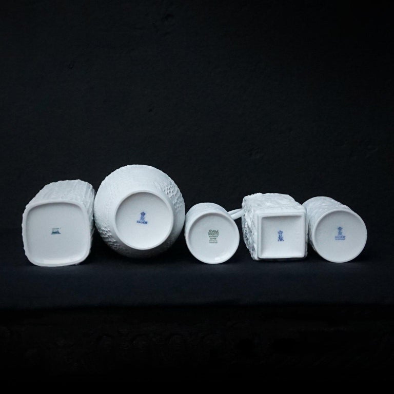 Five 1960s German Relief Vases AK Kaiser, Thomas Germany and Royal