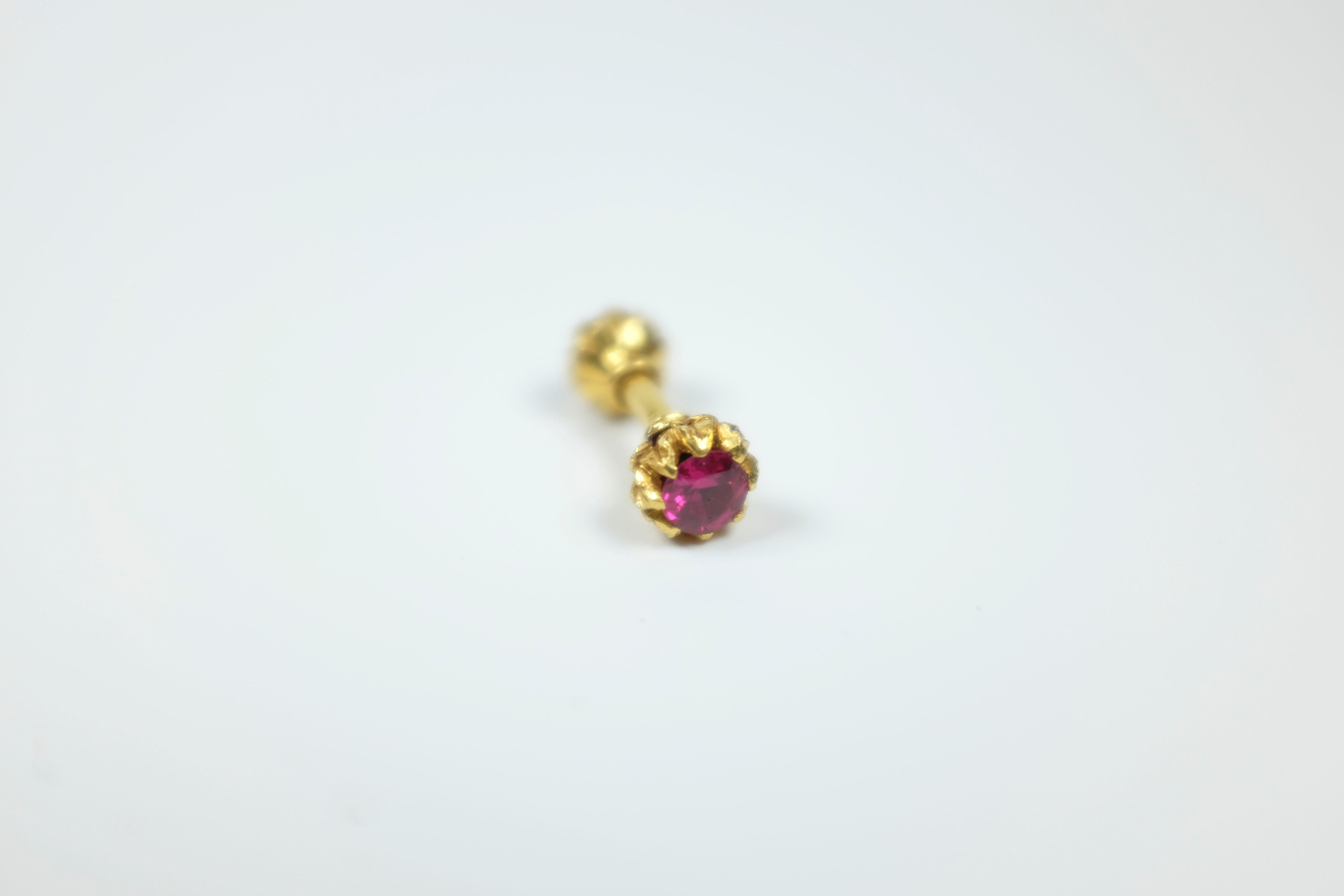 Five AGL Certified Burma No Heat Ruby 'Buttons' 22 Karat Gold In Good Condition For Sale In Miami Beach, FL