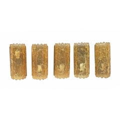 Five Amber Sconces by Carl Fagerlund for Orrefors