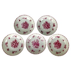 Five Antique Chinese Porcelain Saucers Made, Circa 1770