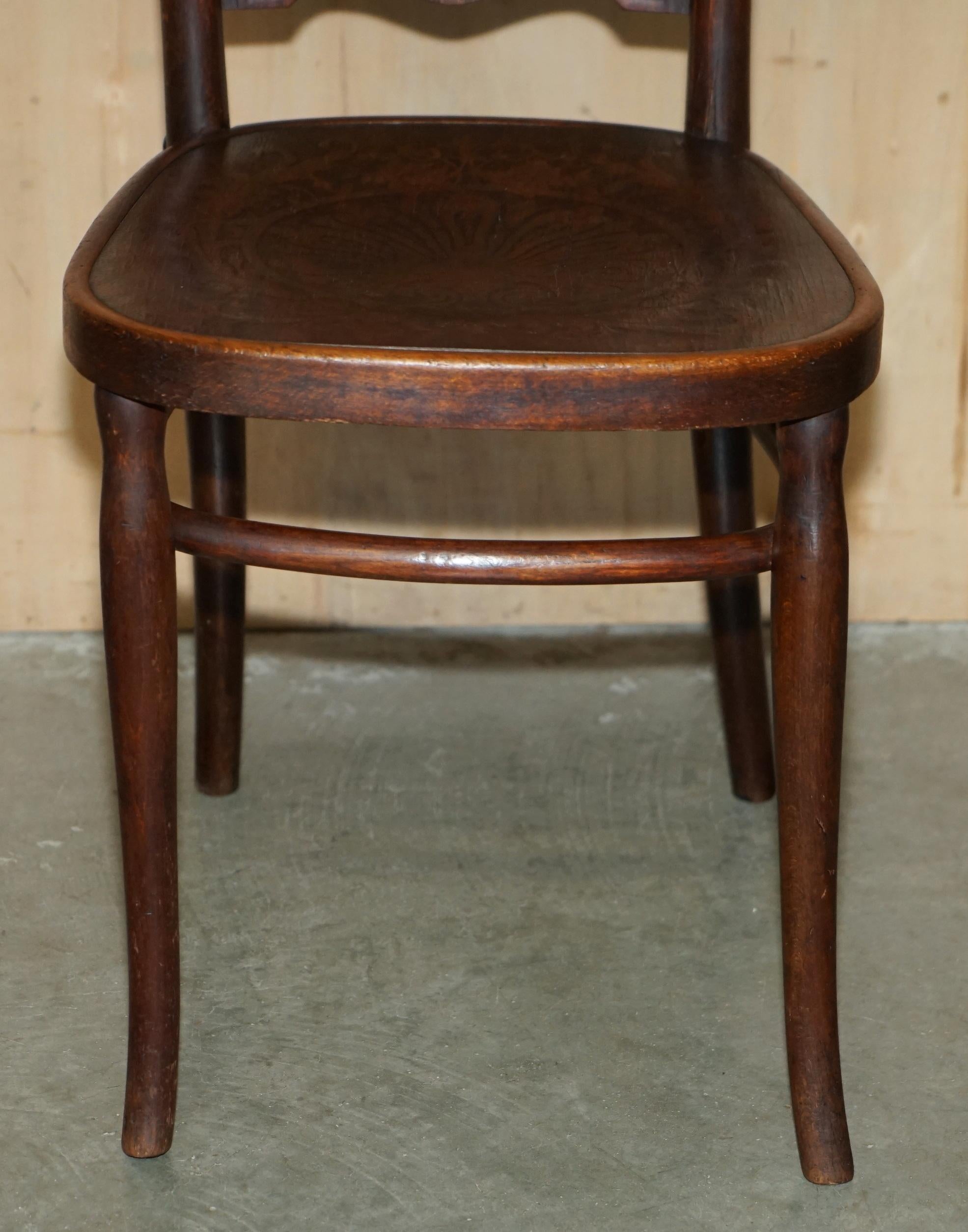 FiVE ANTIQUE JACOB & JOESEF KOHN CIRCA 1850 THONET BENTWOOD CHERUB DINING CHAIRS in vendita 3