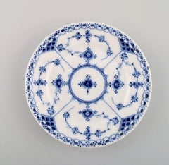 Five Antique Royal Copenhagen Blue Fluted Half Lace Cake Plates