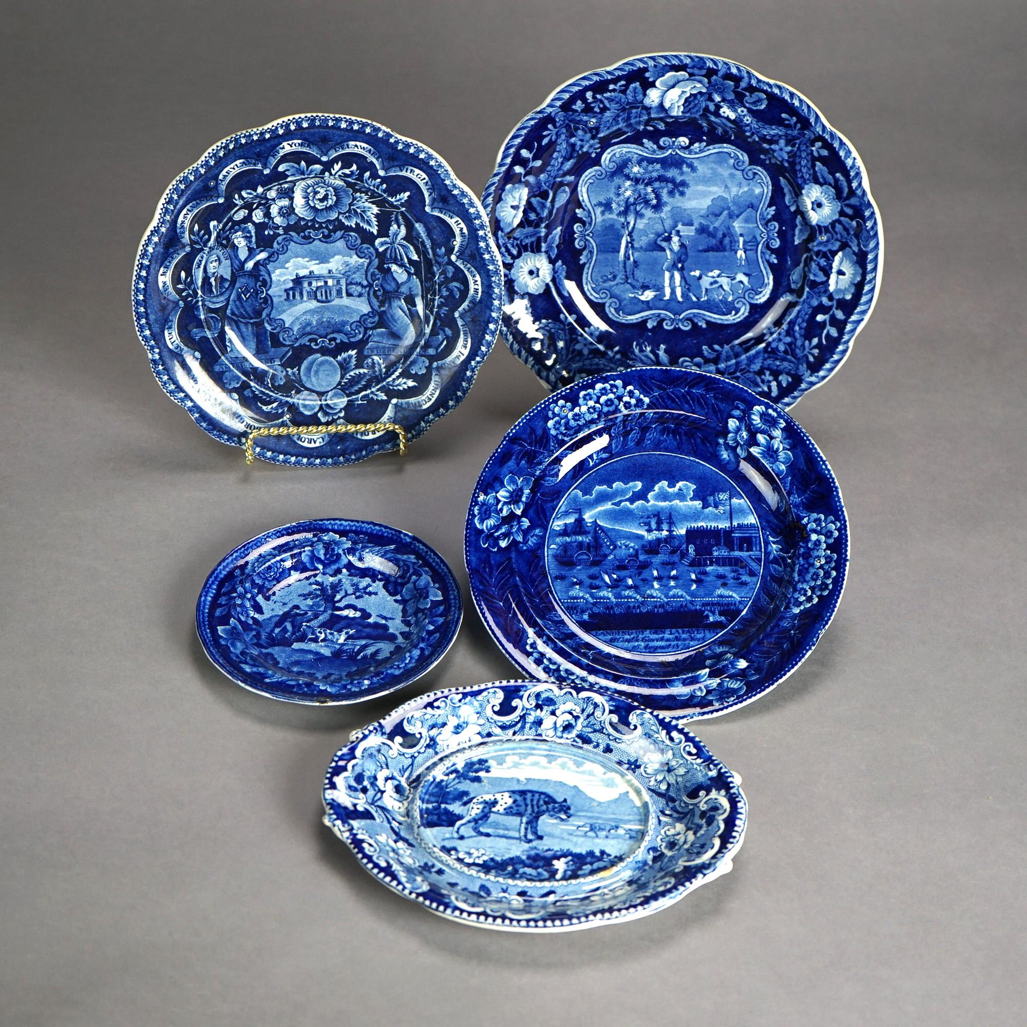 blue plates antique
