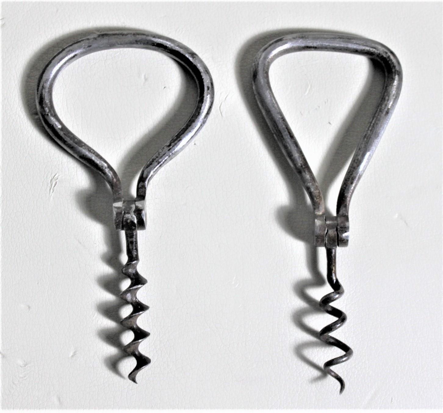 Machine-Made Five Antique Twist and Pull Corkscrews or Cork Pullers