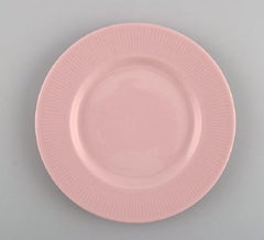 Five Arabia Plates in Pink Glazed Porcelain, Mid-20th Century