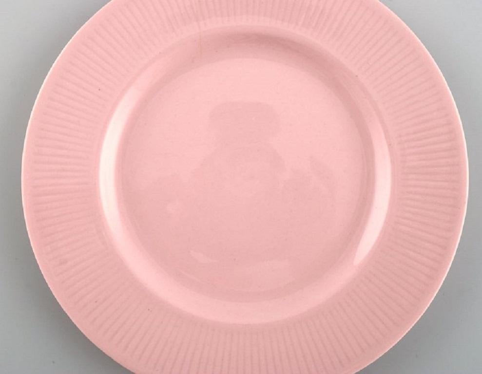 Scandinavian Modern Five Arabia Plates in Pink Glazed Porcelain, Mid-20th Century For Sale