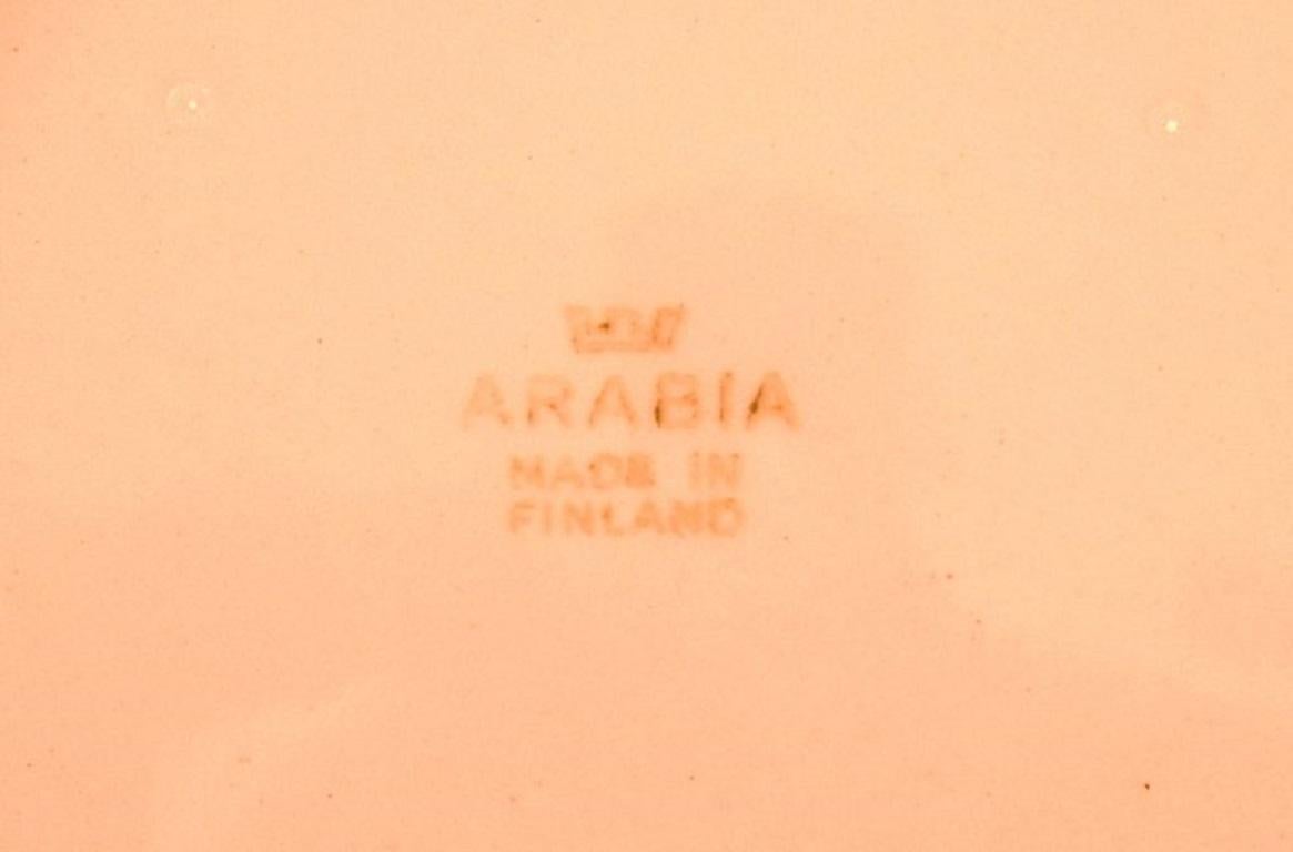 Finnish Five Arabia Plates in Pink Glazed Porcelain, Mid-20th Century For Sale
