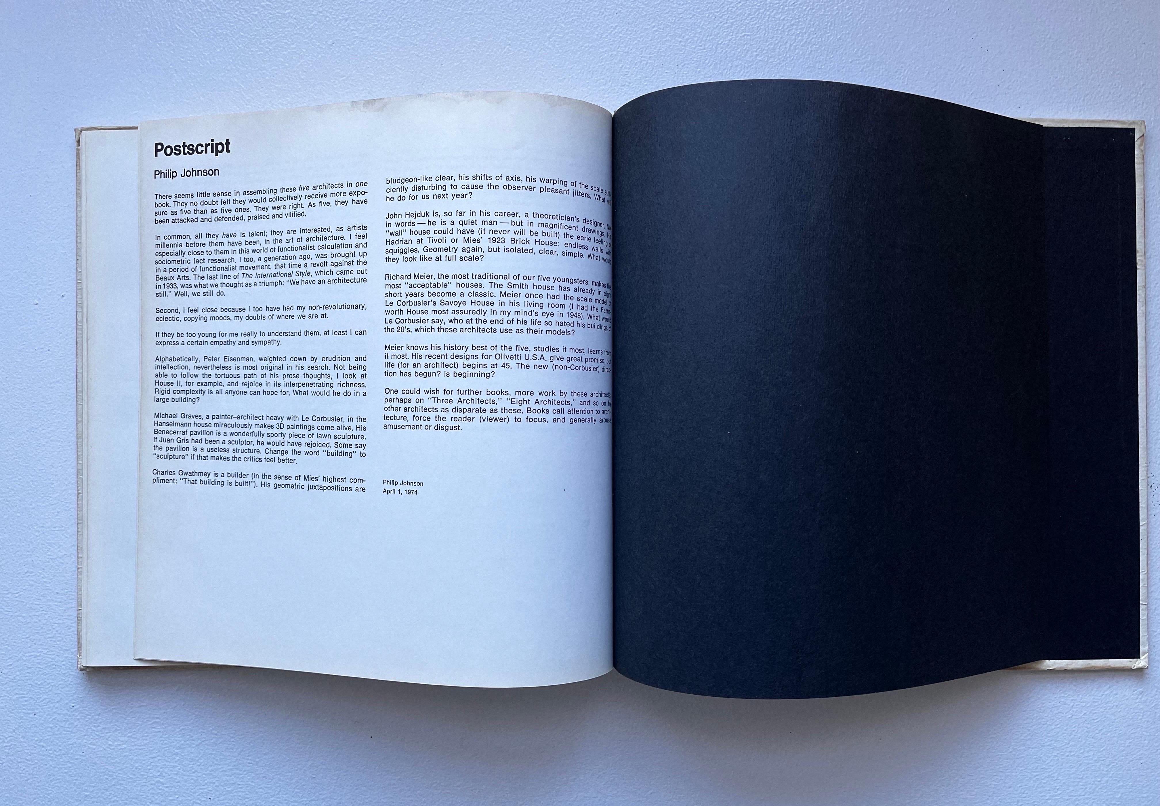 Cinq Architects, deuxième édition, 1975, couverture rigide en vente 1