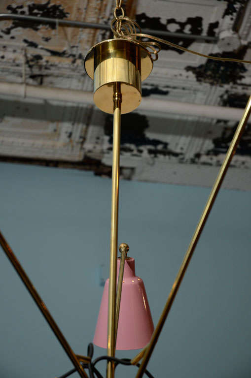 Italian Five-Arm Adjustable Ceiling Fixture by Fedele Papagni
