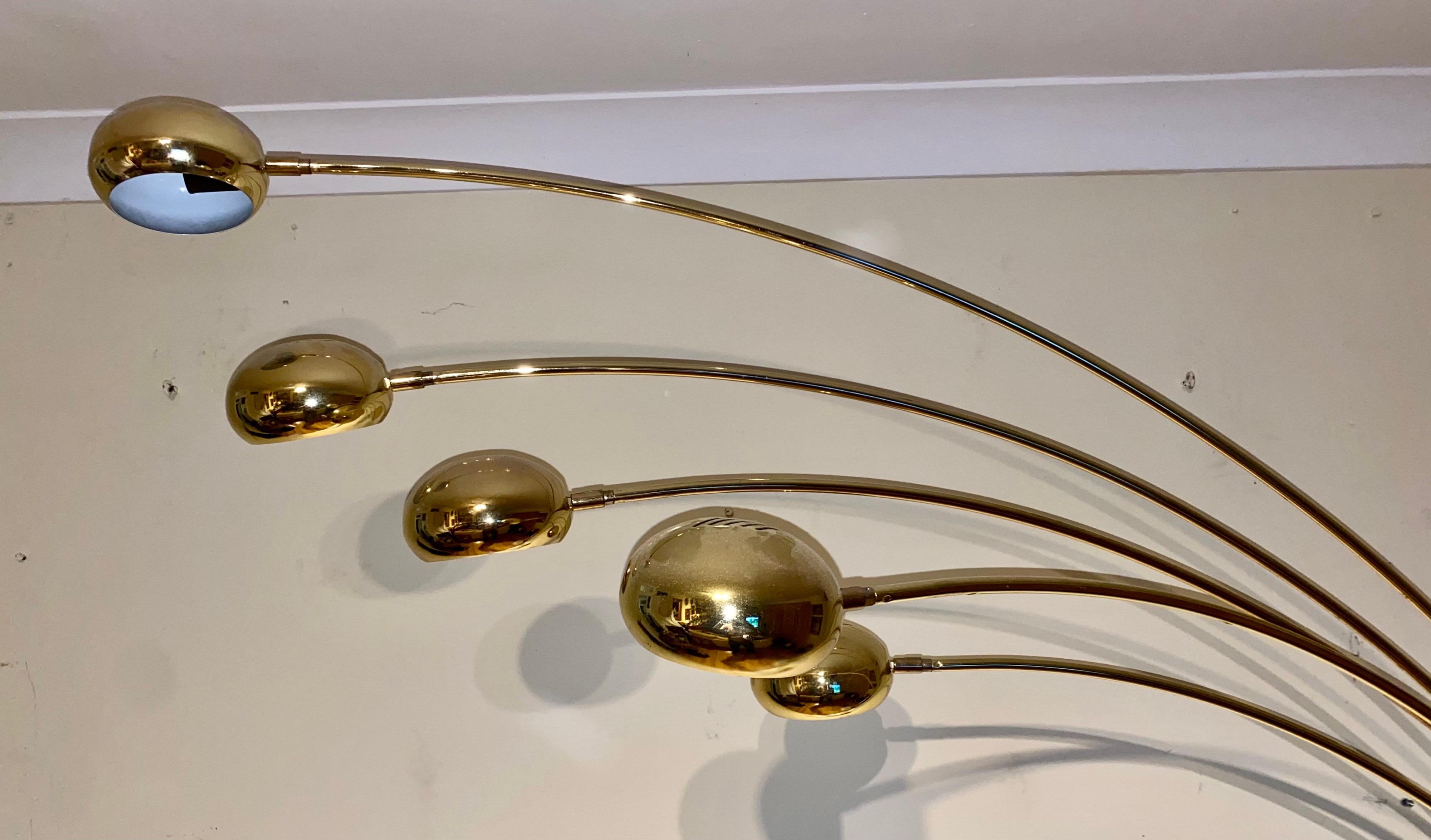 5 arm floor lamp with marble base