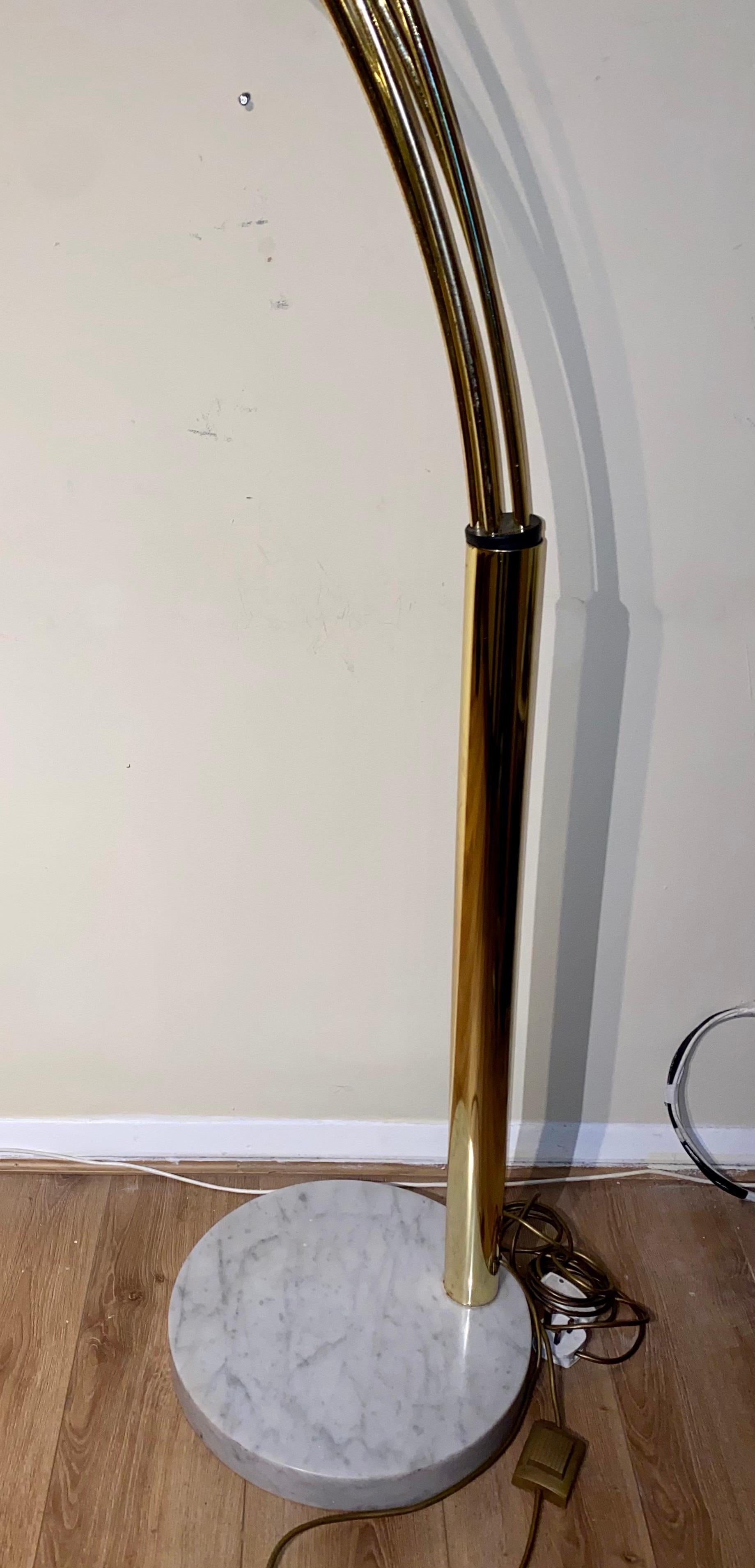 Italian Five-Arm Arc Floor Lamp, circa 1970, Italy Large Marble Base