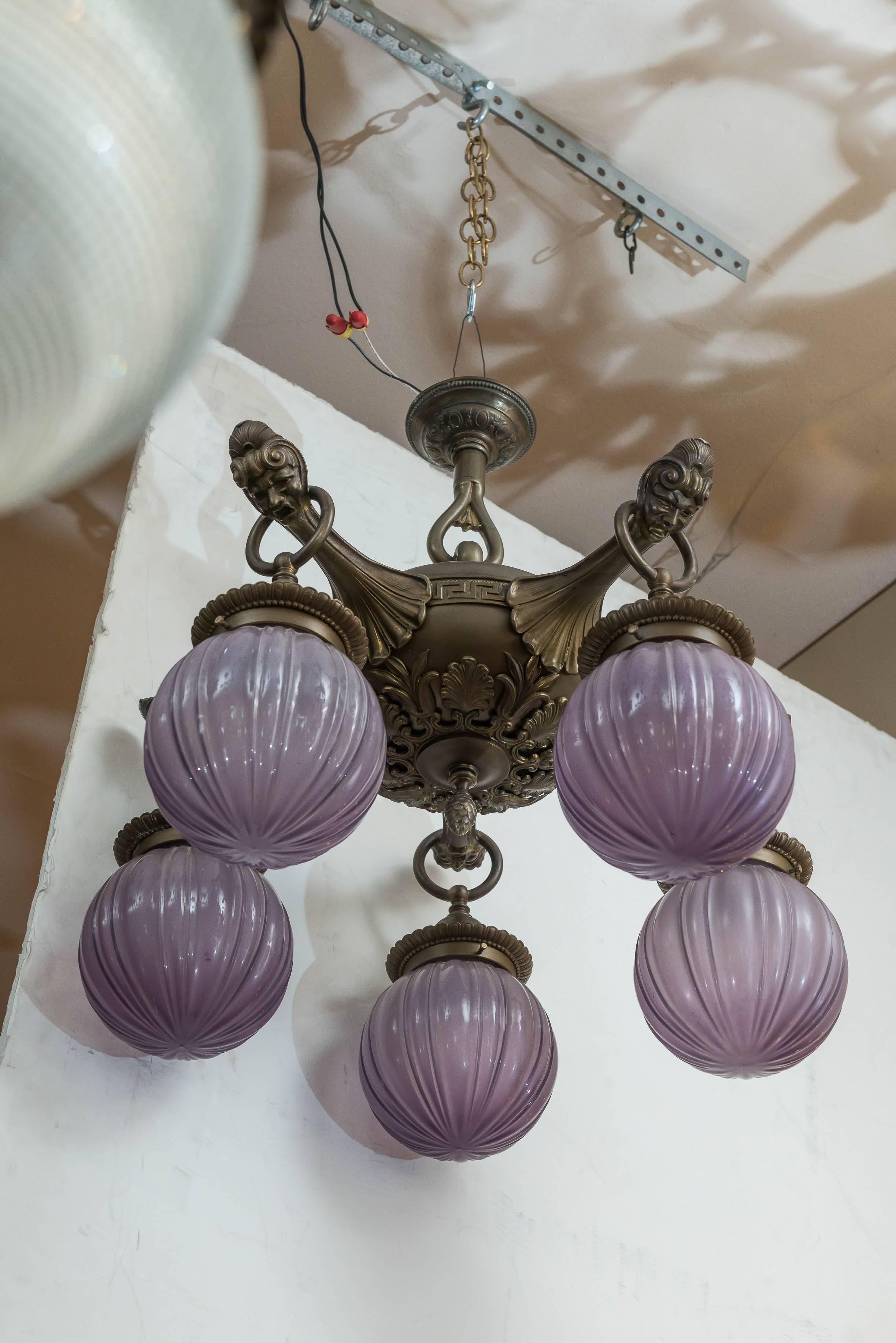 purple glass chandelier