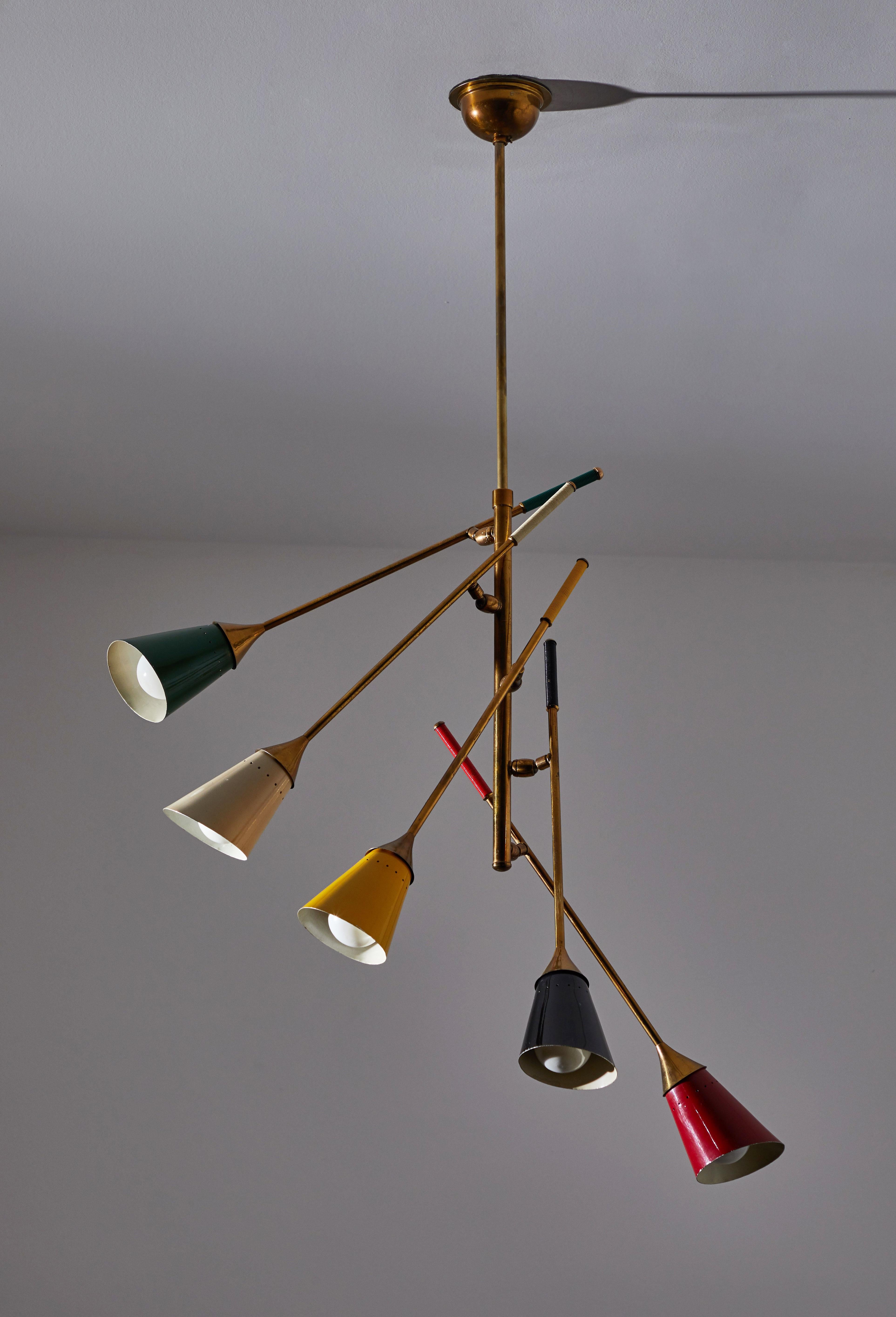 Mid-Century Modern Five-Arm Chandelier by Arredoluce