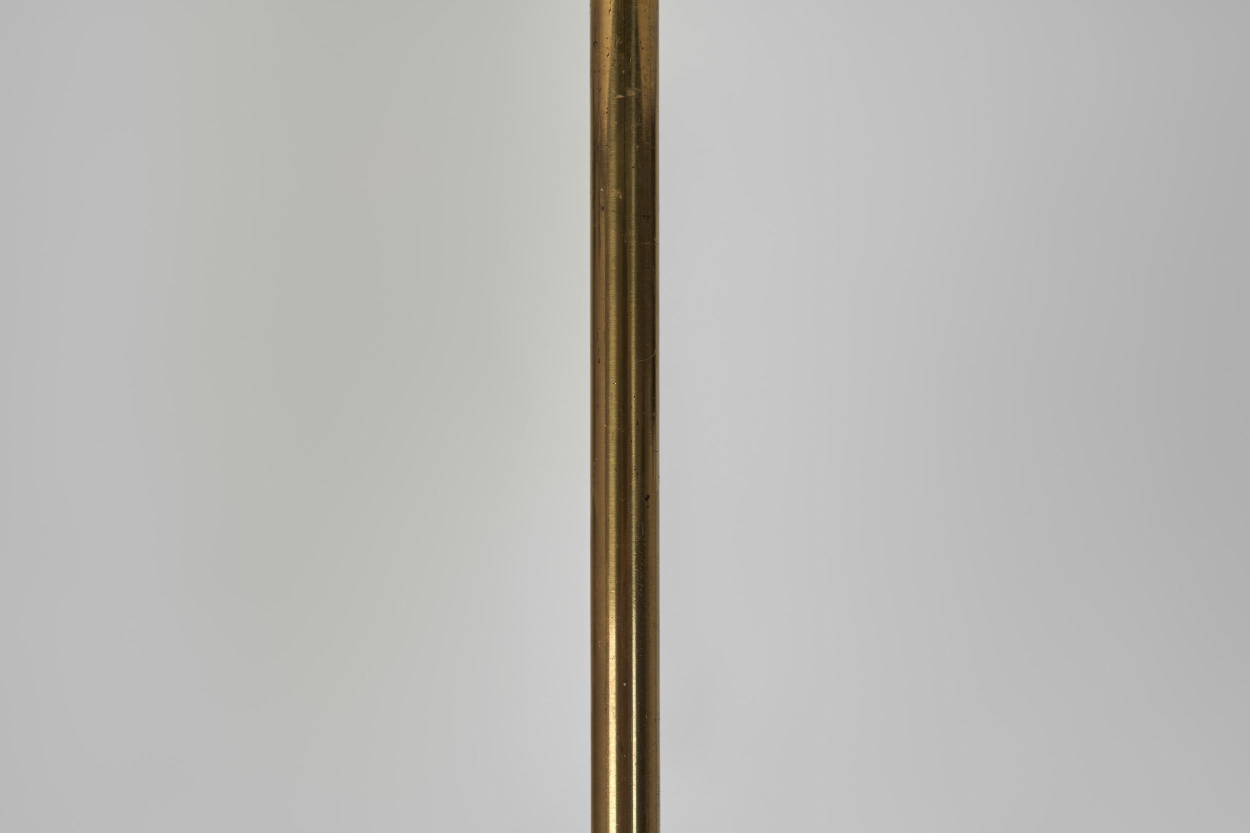 Five-Armed Brass Chandelier with Floral Details, Europe 1950s For Sale 3