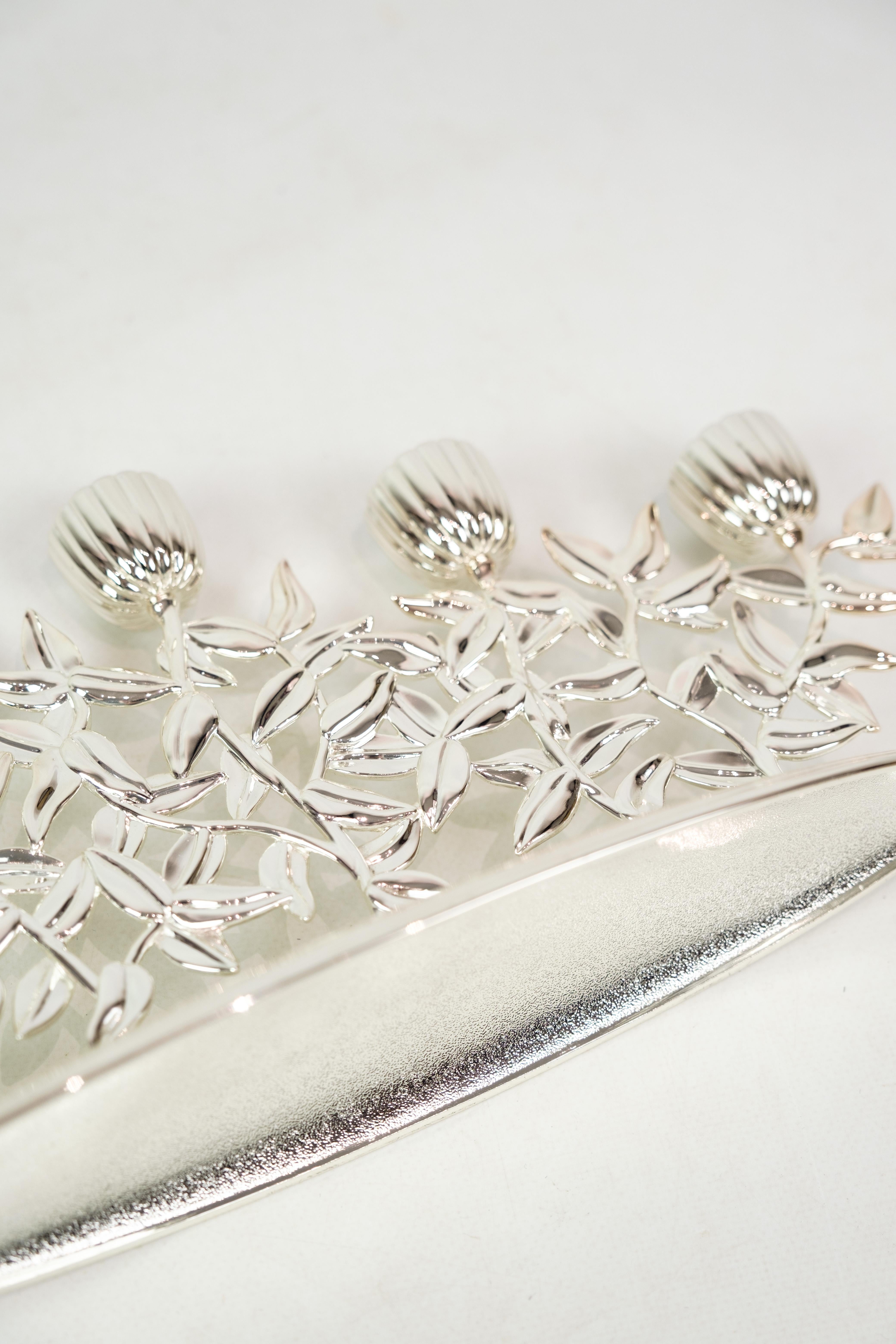 Candeliere a cinque braccia in argento degli anni '40 In condizioni buone in vendita a Lejre, DK