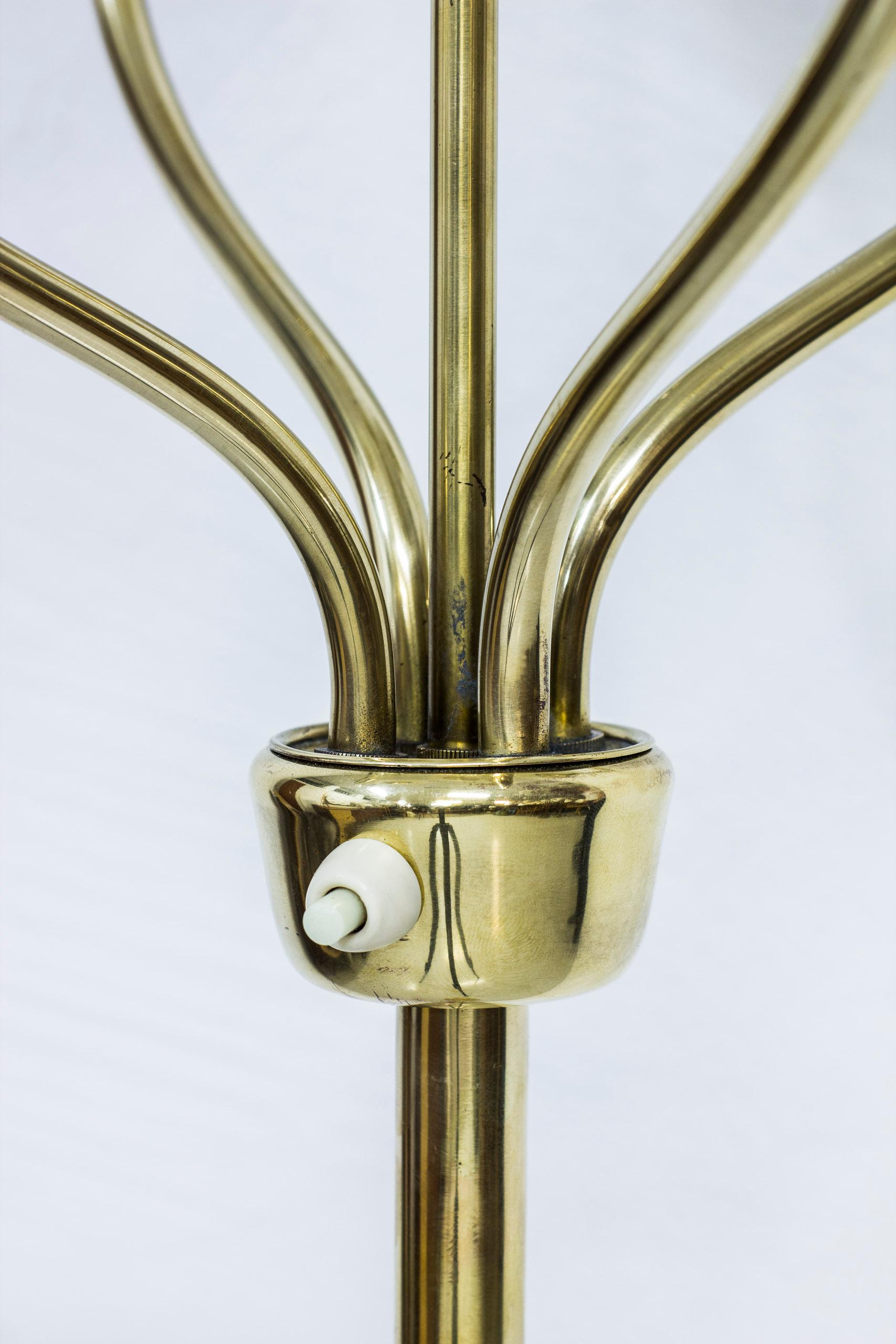 Mid-20th Century Rare Swedish Modern brass Floor Lamp by Hans Bergström, Ateljé Lyktan, 1940s
