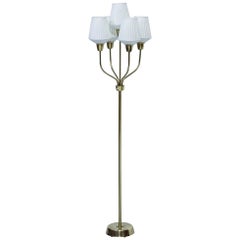 Rare Swedish Modern brass Floor Lamp by Hans Bergström, Ateljé Lyktan, 1940s