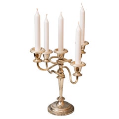 Five-armed silver candelabra
