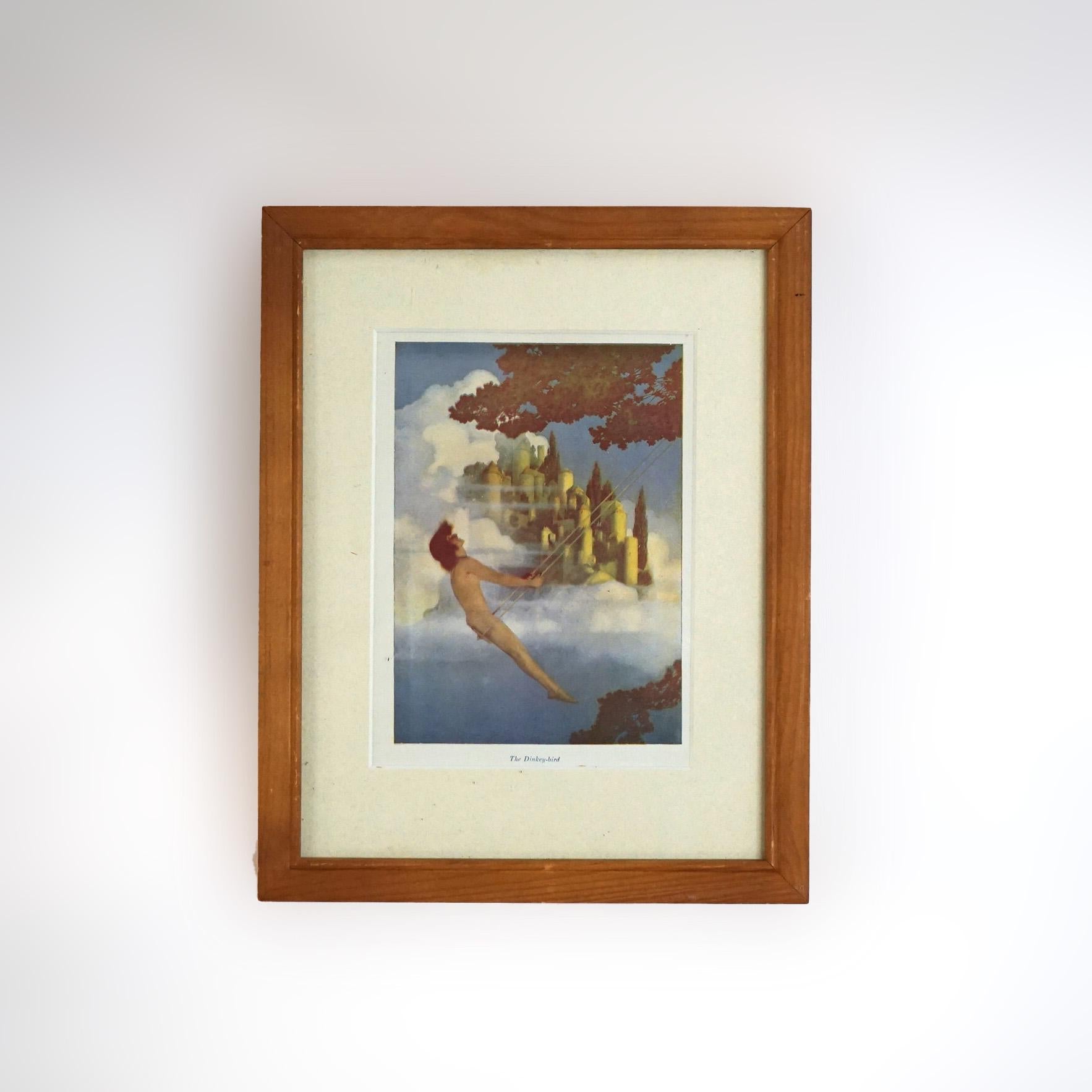 Five Art Deco Maxfield Parrish Bookplates, Framed, C1920 2