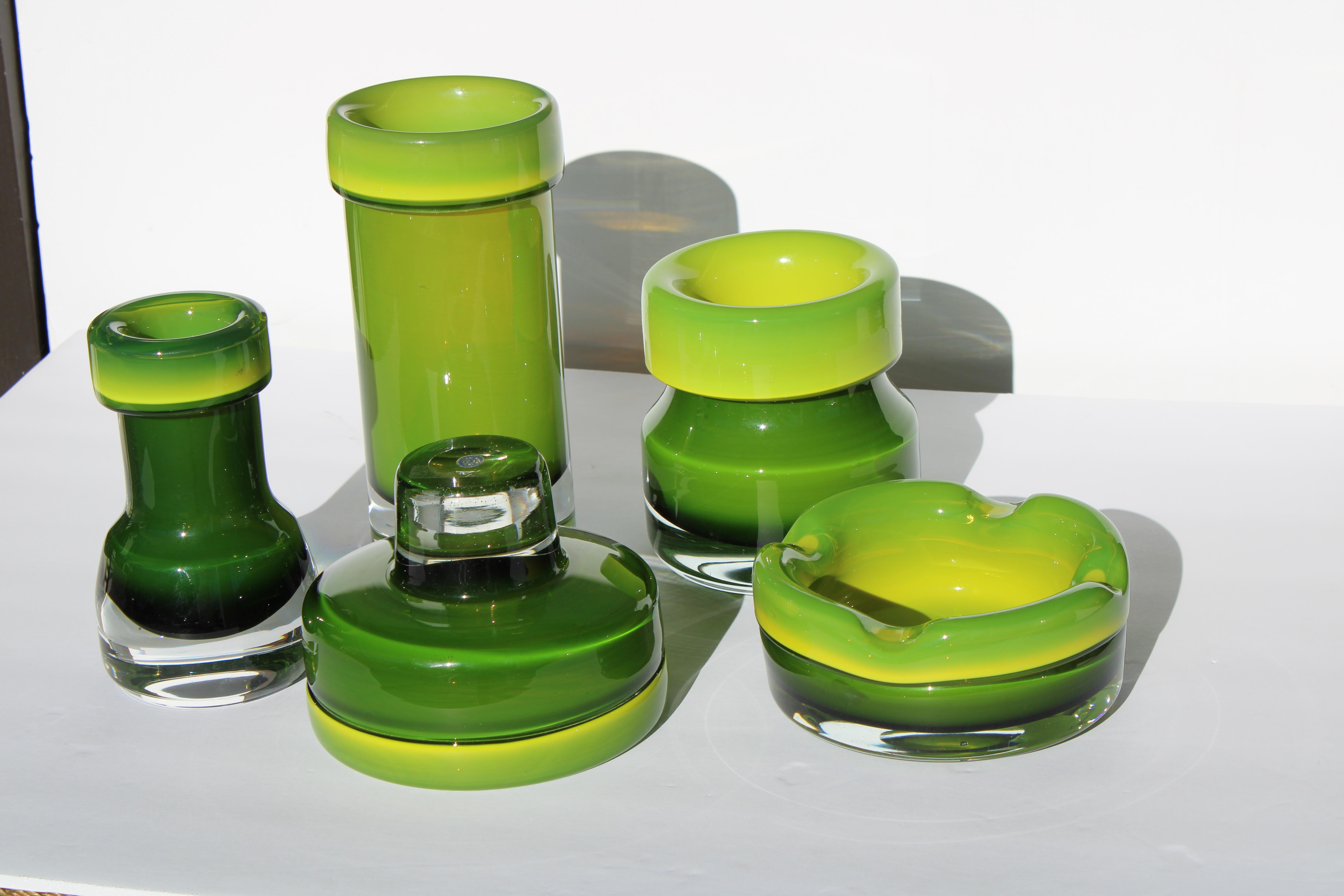 Five Art Glass Pieces by Bo Borgstrom for Aseda, Made in Sweden 2