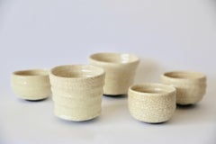Five Asymmetric Craquelé Ceramic Bowls