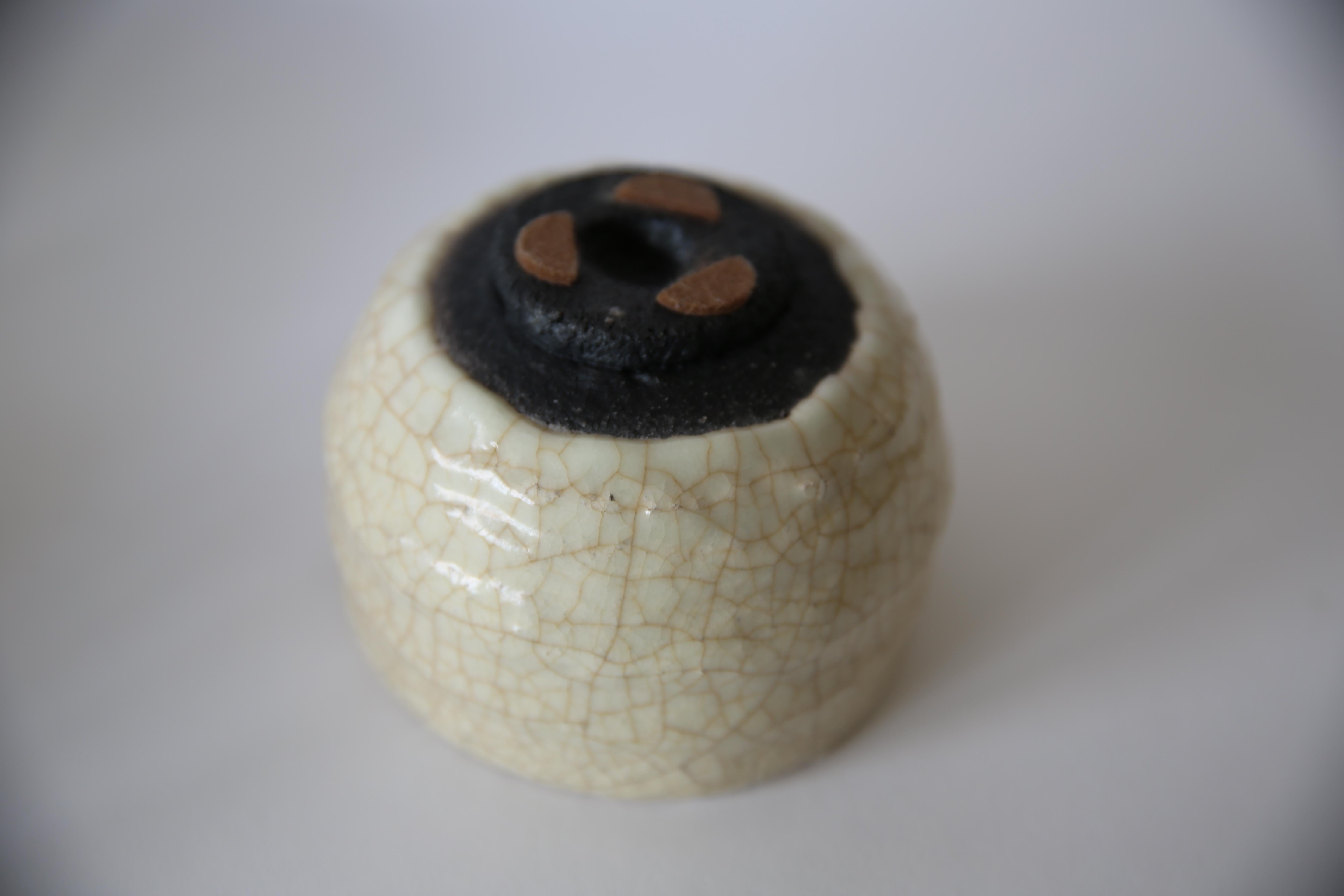 Belgian Five Asymmetric Craquelé Ceramic Bowls For Sale
