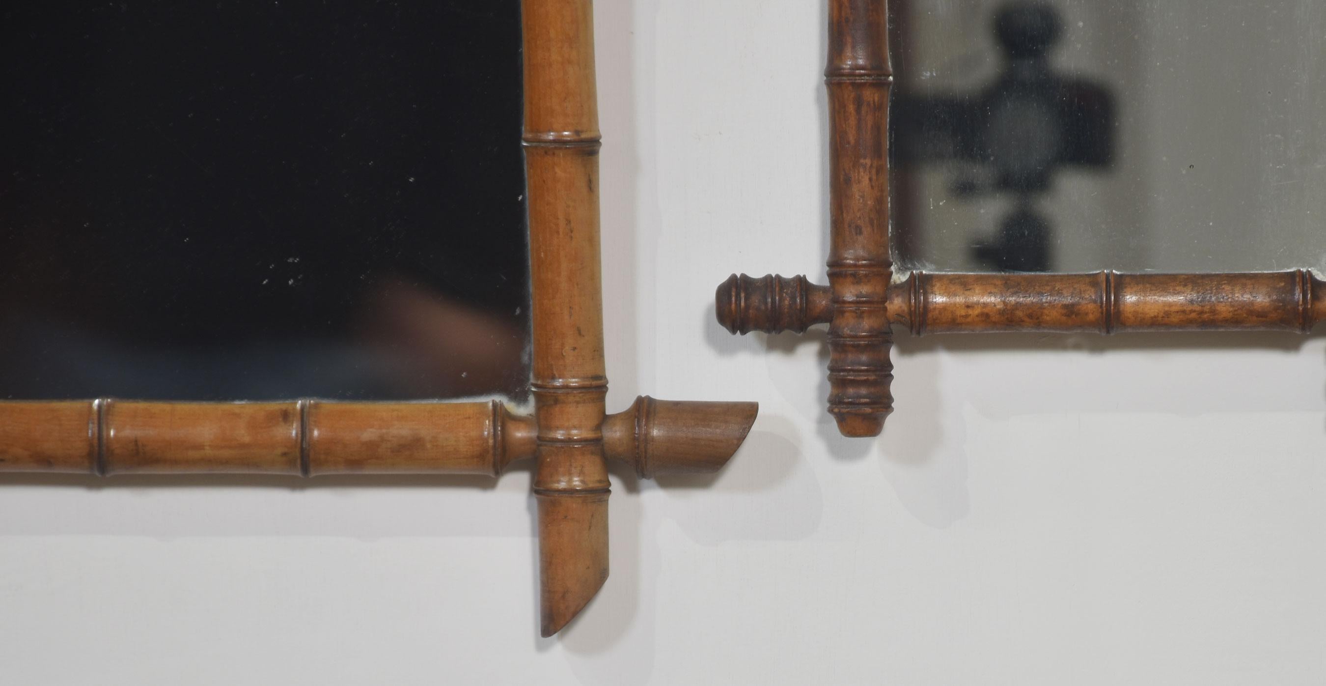 Francese Cinque specchi con cornice in bambù in vendita