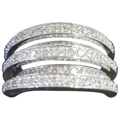 Five-Band Diamond and Gold Ring