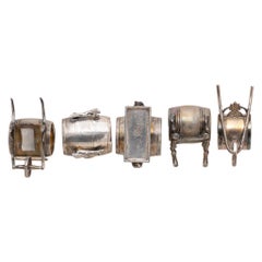 Five Barrel Victorian Silverplate Napkin Rings