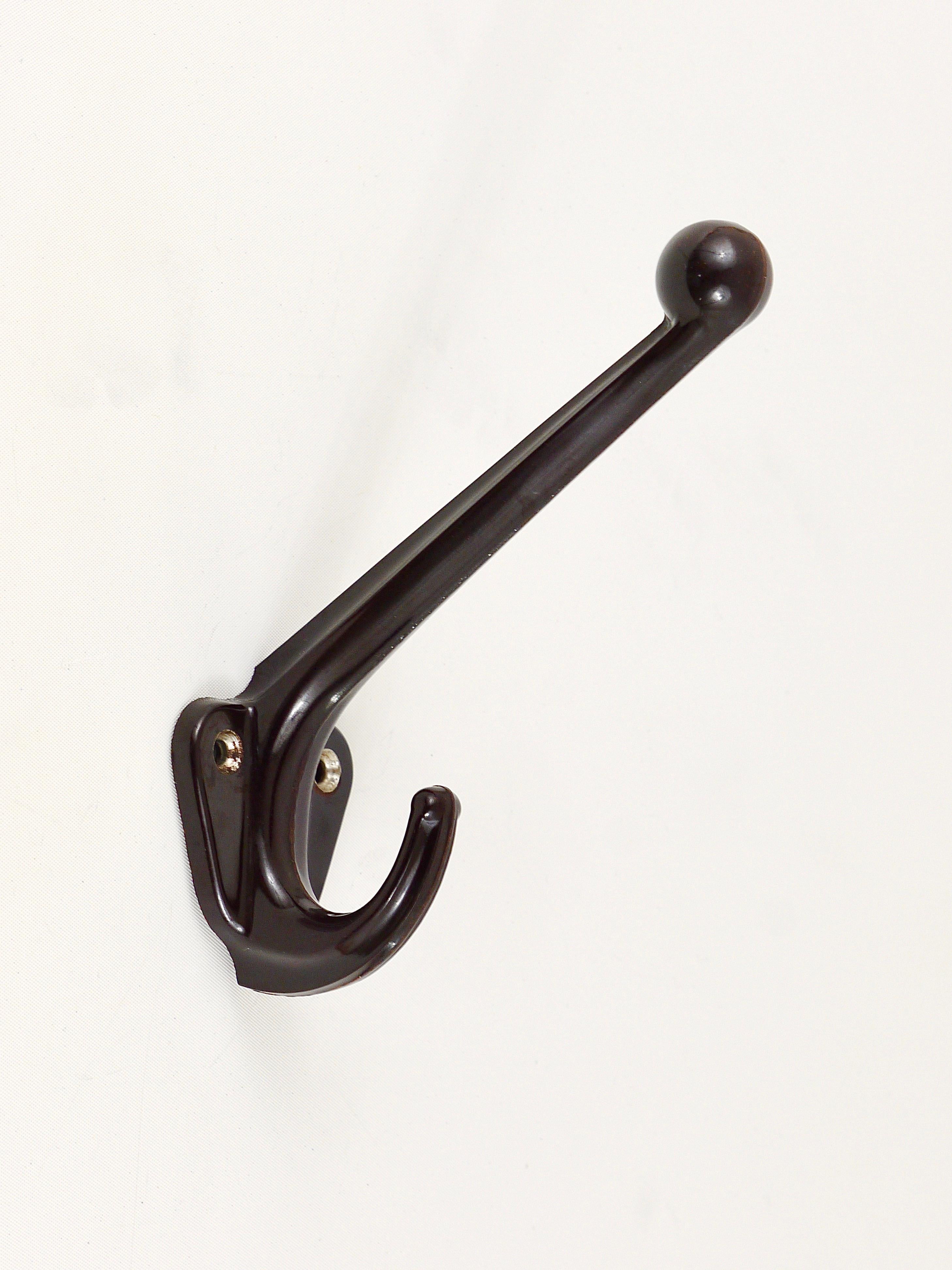 Five Beautiful Art Deco Bakelite Wall Coat Hooks, Austria, 1940s 7