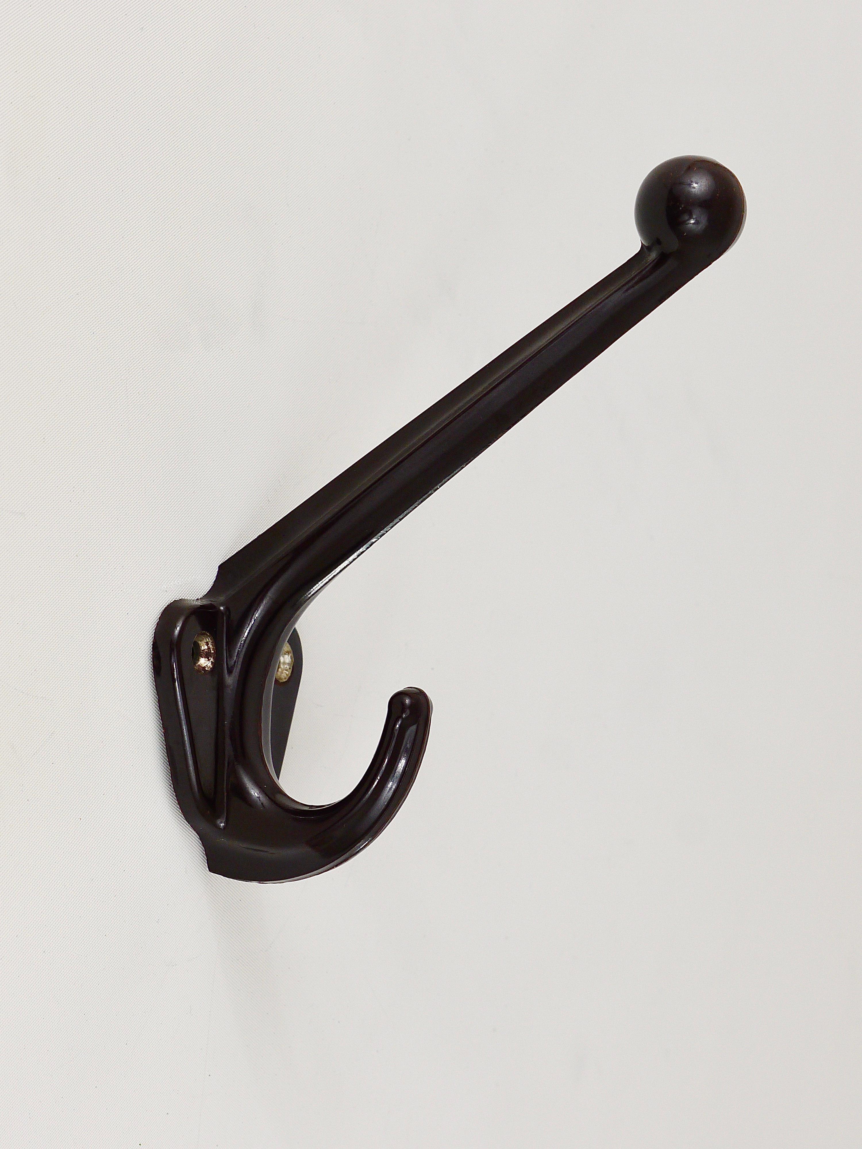 Five Beautiful Art Deco Bakelite Wall Coat Hooks, Austria, 1940s 9