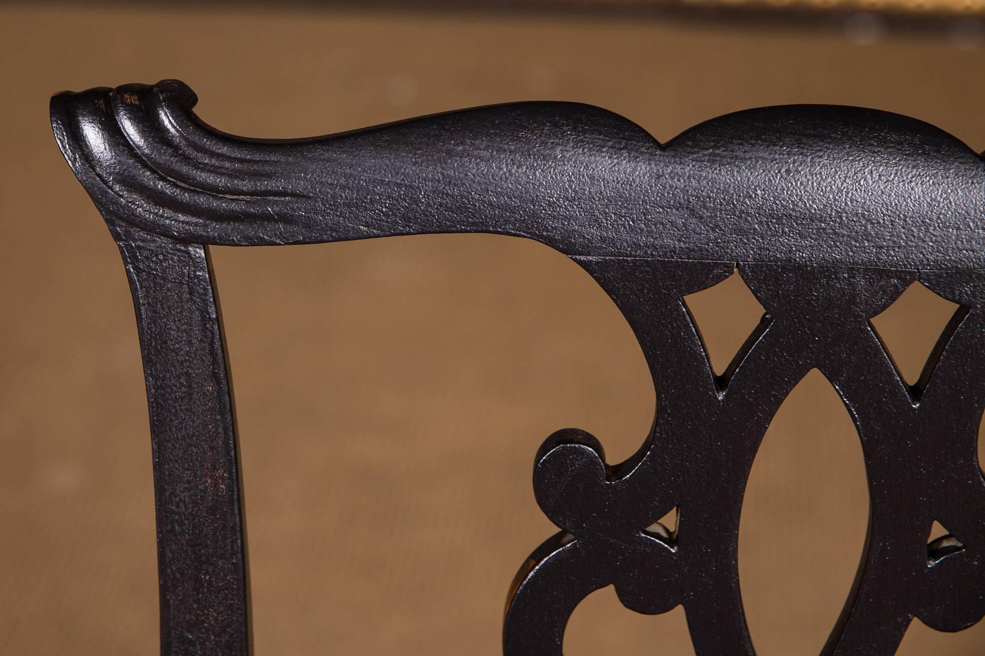 Five Beautiful Chairs in antique Regency Style black In Good Condition For Sale In Berlin, DE