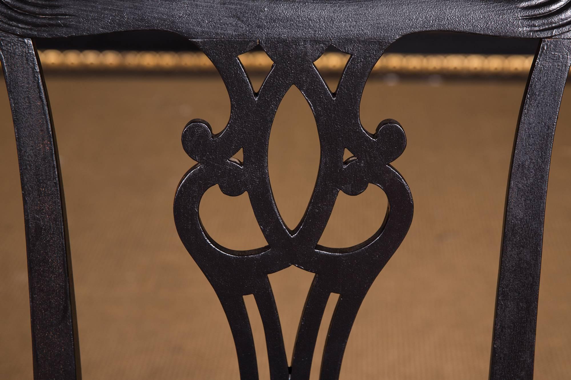 Five Beautiful Chairs in antique Regency Style black For Sale 1