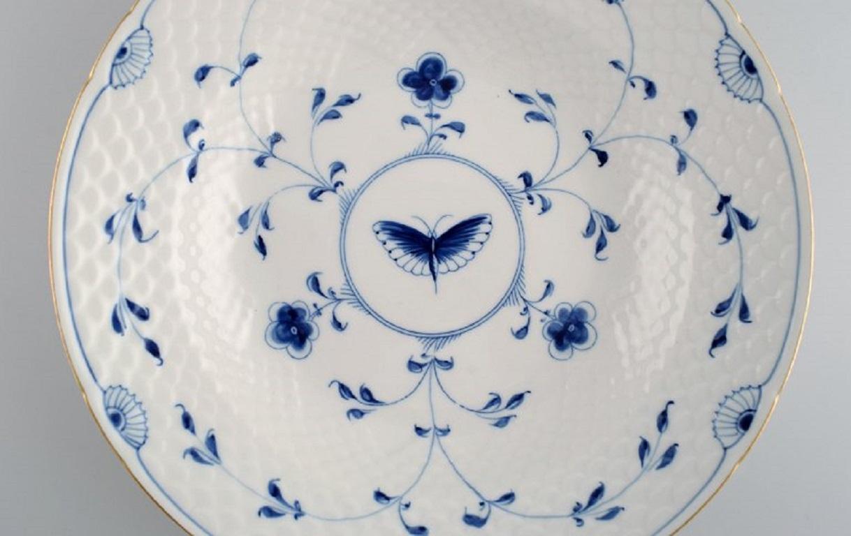 Danish Five Bing & Grøndahl Butterfly Deep Plates in Hand-Painted Porcelain For Sale