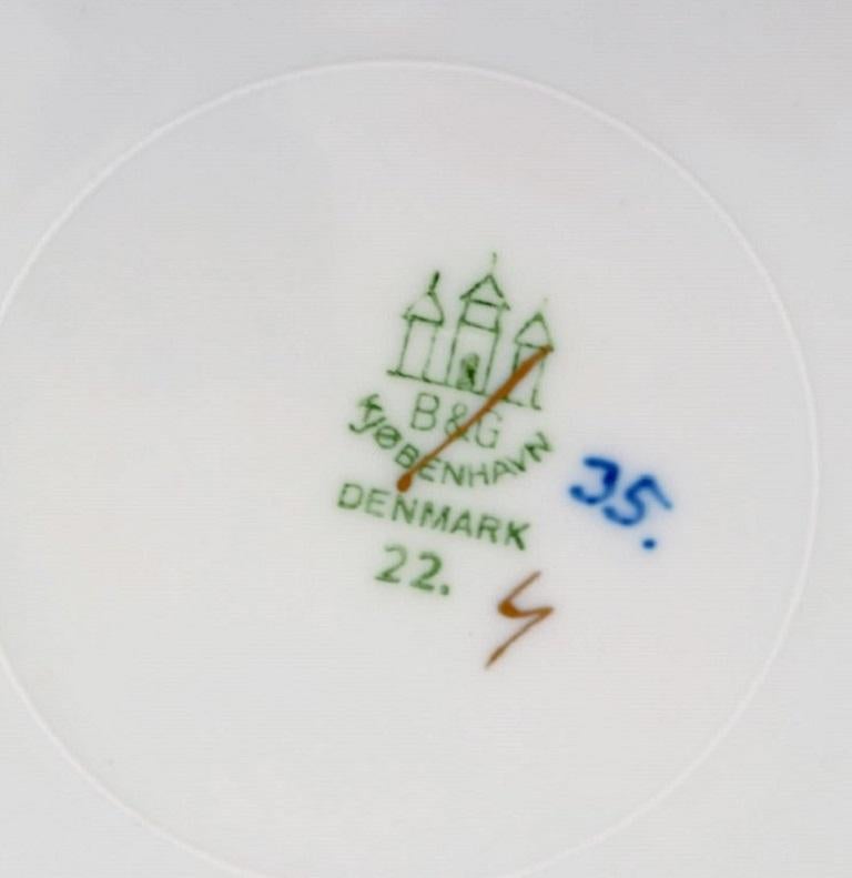 Five Bing & Grøndahl Butterfly Deep Plates in Hand-Painted Porcelain For Sale 1