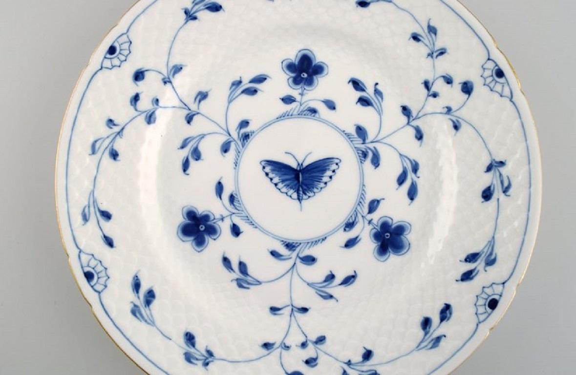 Danish Five Bing & Grøndahl Butterfly lunch plates in porcelain. For Sale