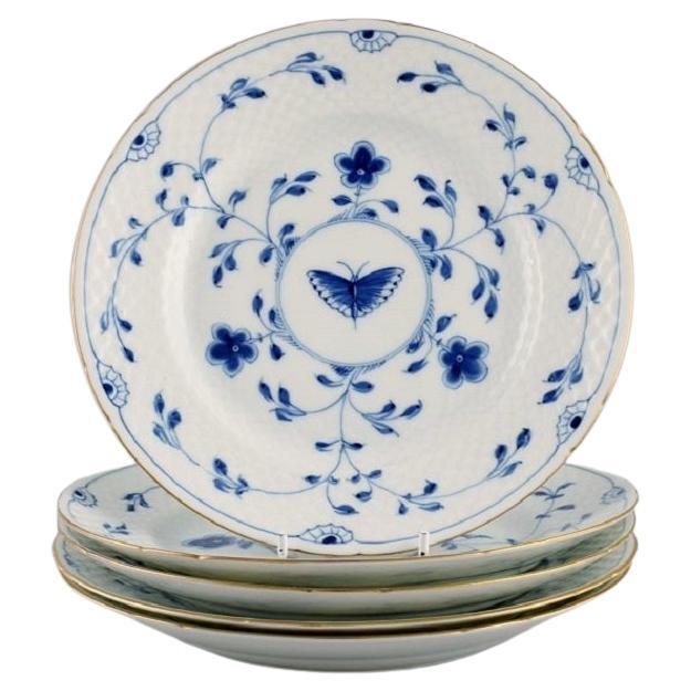 Five Bing & Grøndahl Butterfly lunch plates in porcelain. For Sale