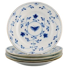 Vintage Five Bing & Grøndahl Butterfly lunch plates in porcelain.