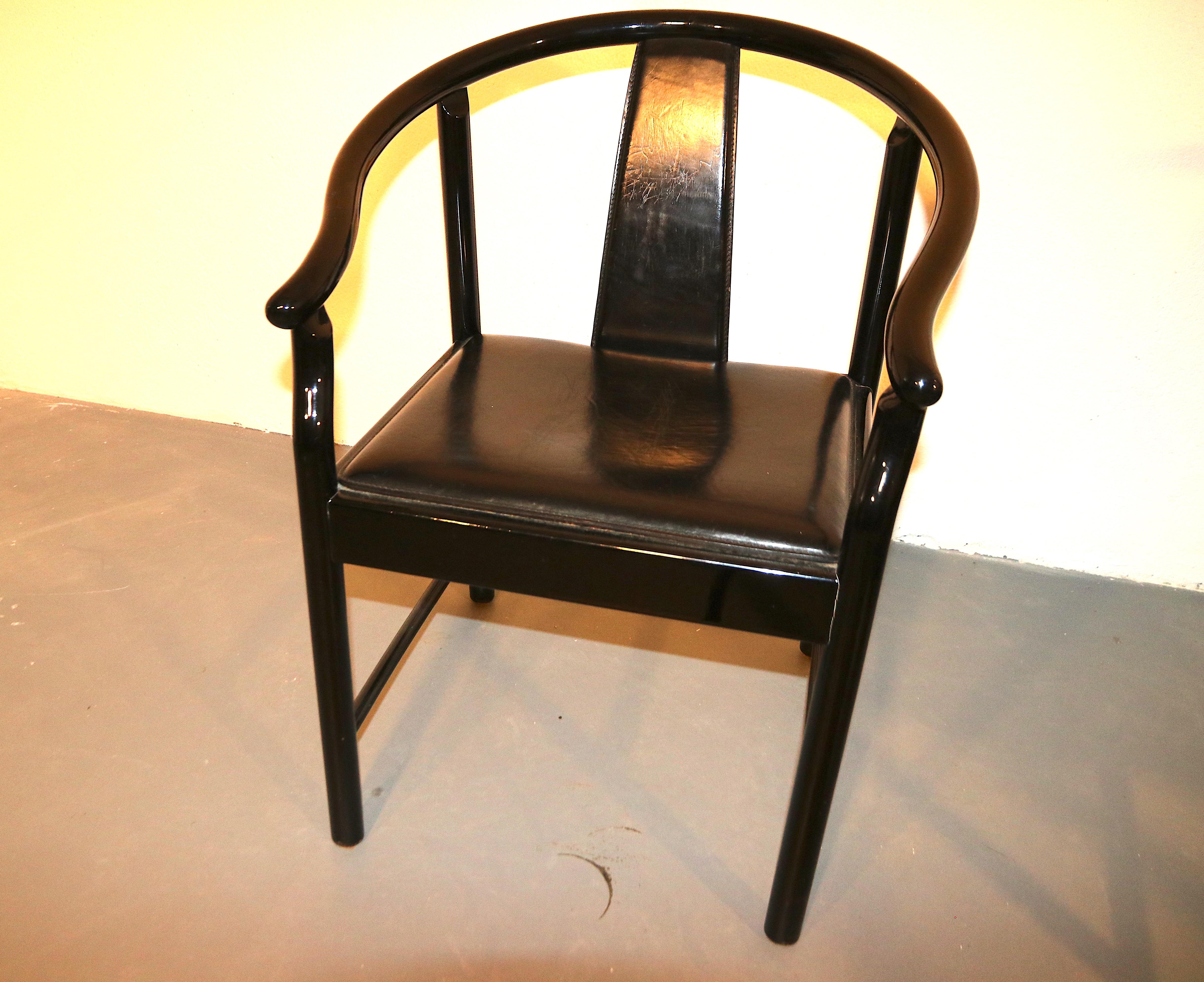 Five Black Lacquered Dining Chairs, Very Similar to the China Chair For Sale 4