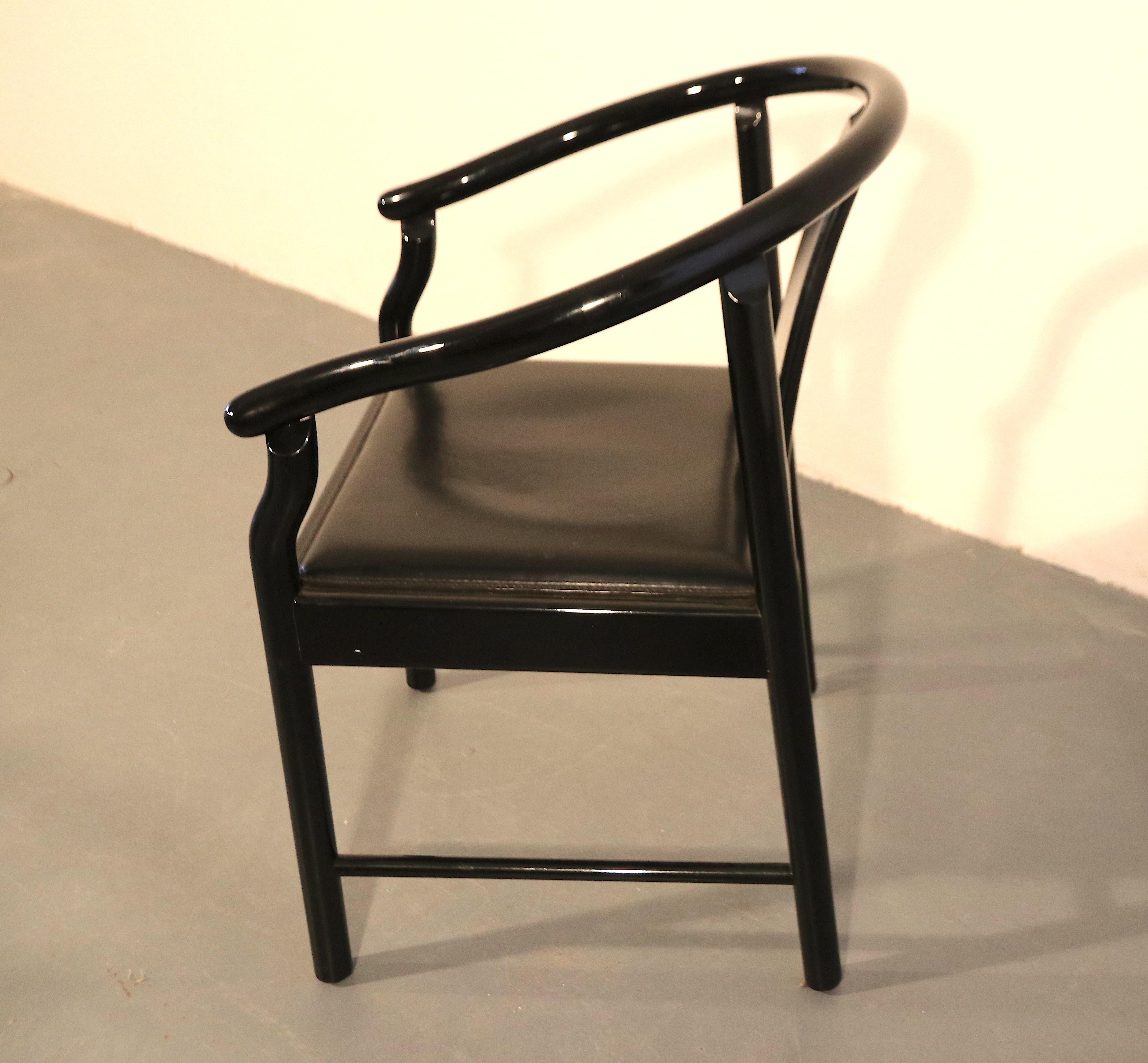 Five Black Lacquered Dining Chairs, Very Similar to the China Chair For Sale 5